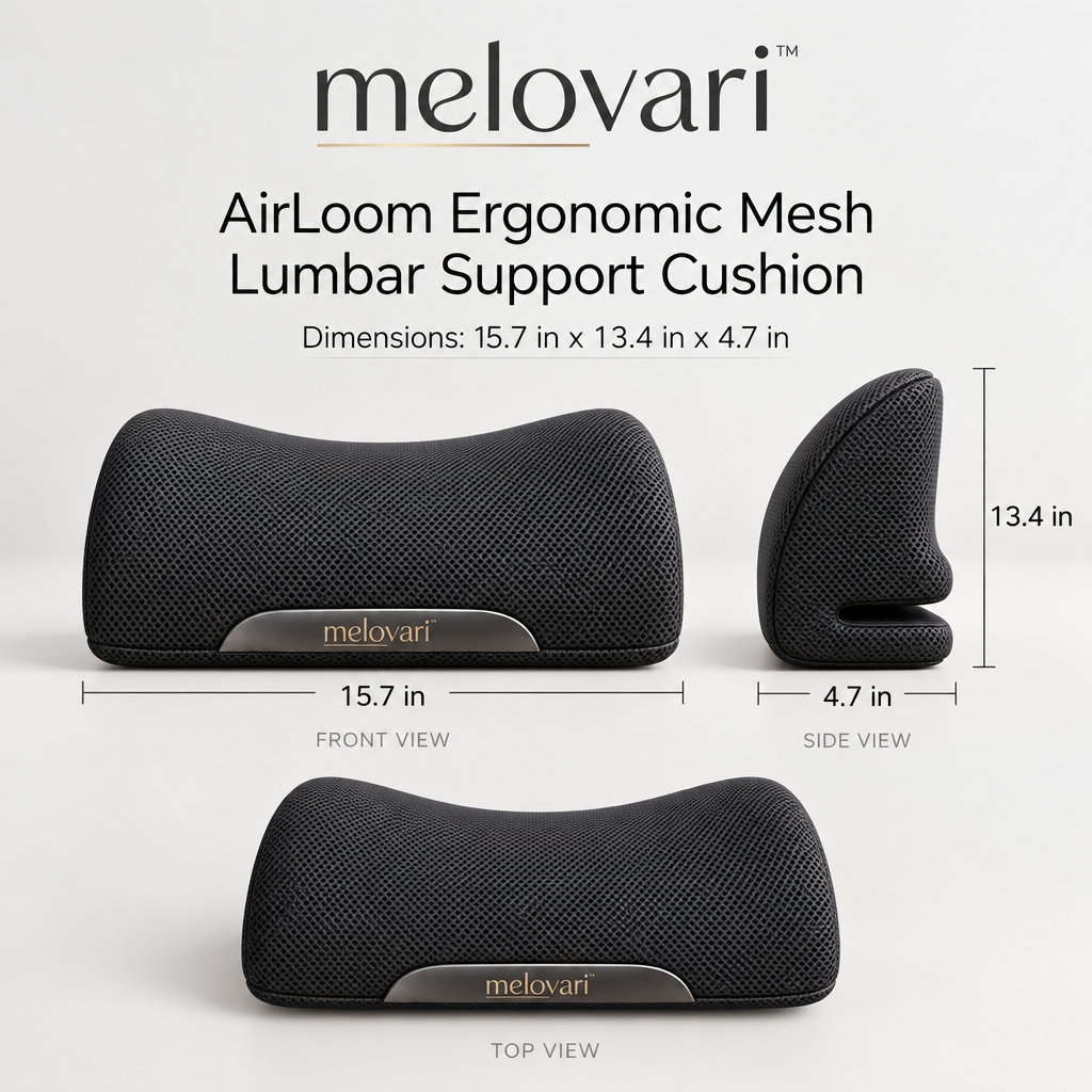 melovari™ AirLoom Ergonomic Mesh Lumbar Support Cushion