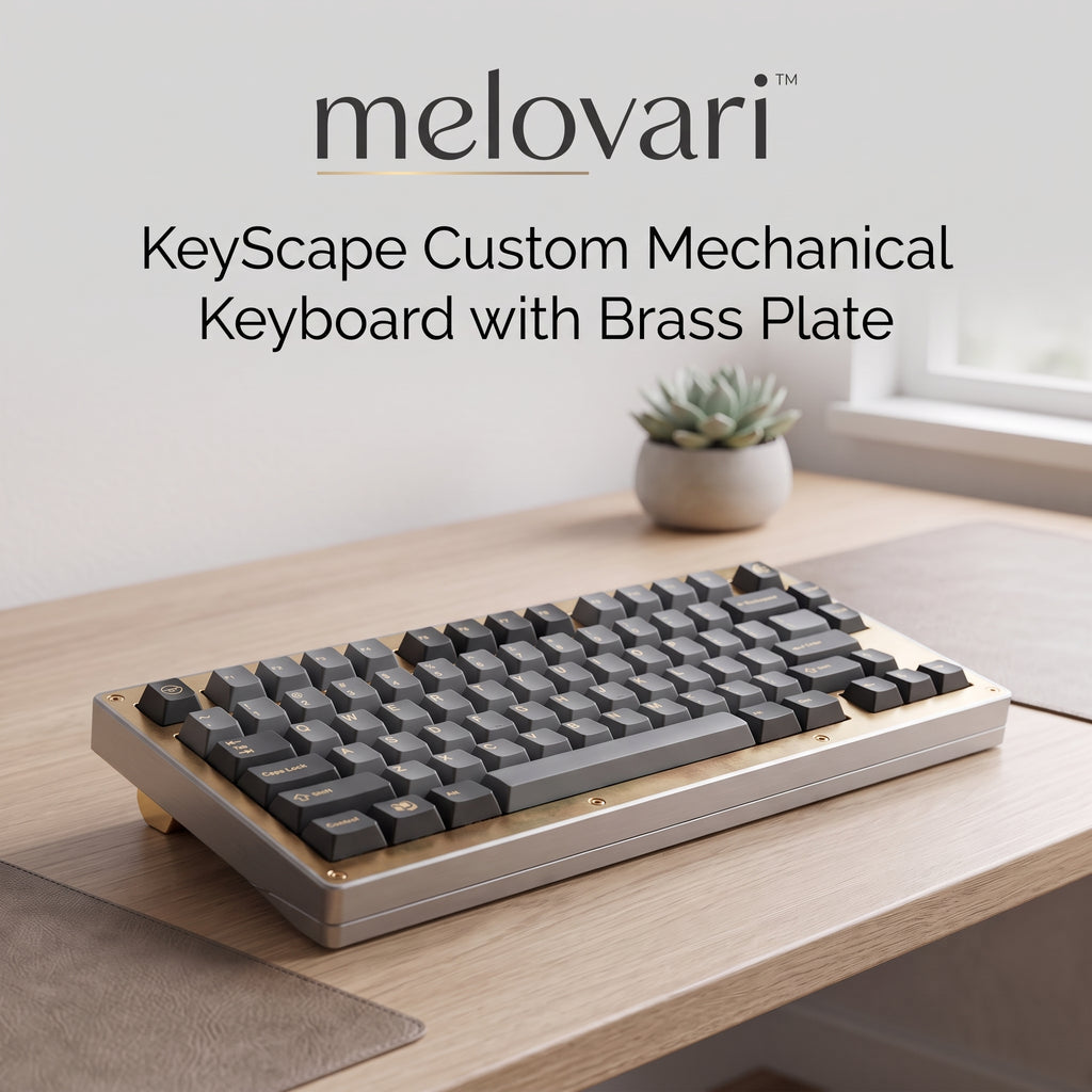 melovari™ KeyScape Custom Mechanical Keyboard with Brass Plate