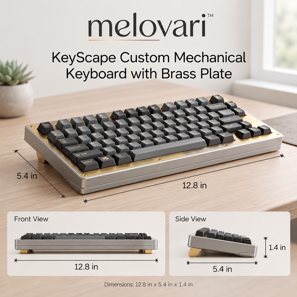 melovari™ KeyScape Custom Mechanical Keyboard with Brass Plate