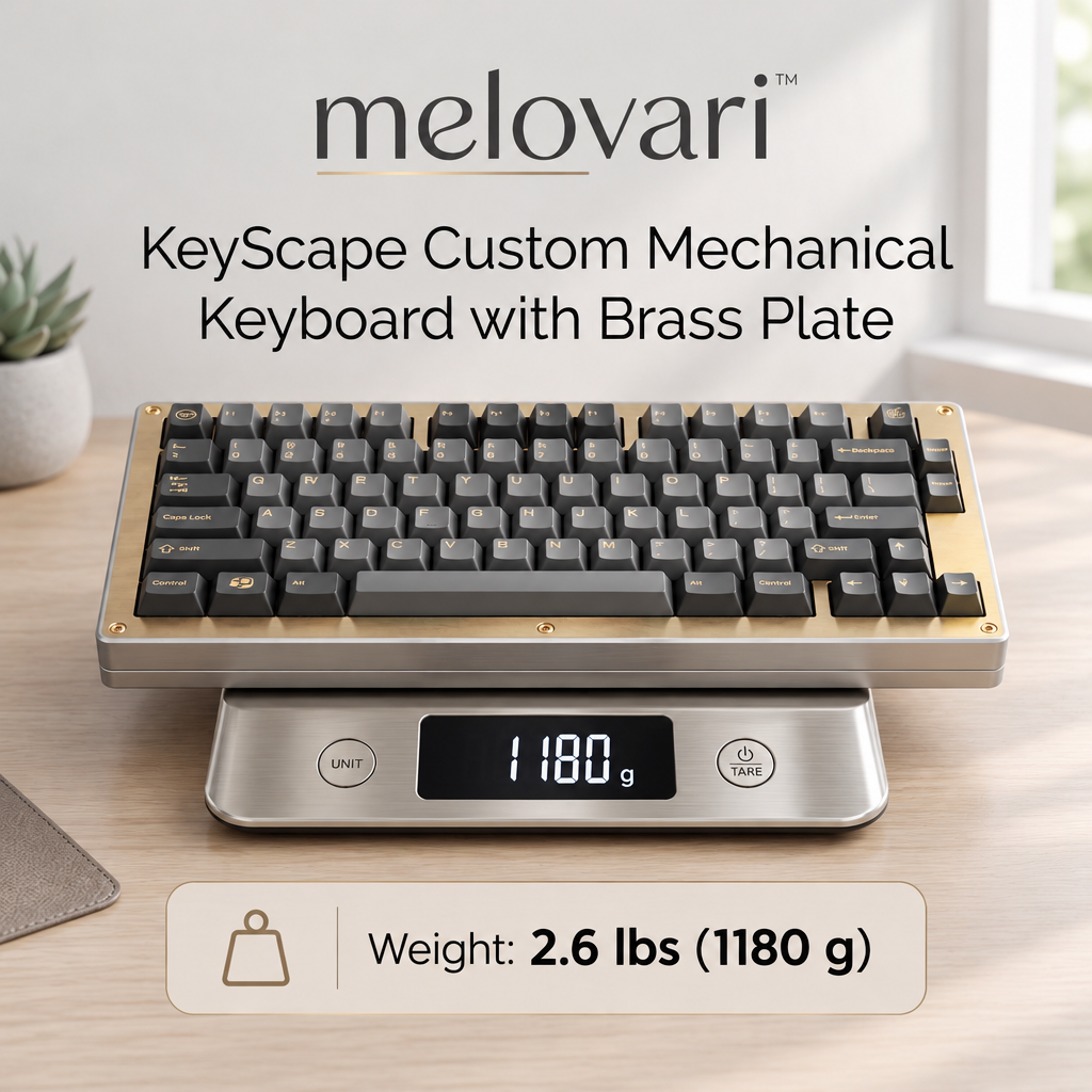 melovari™ KeyScape Custom Mechanical Keyboard with Brass Plate