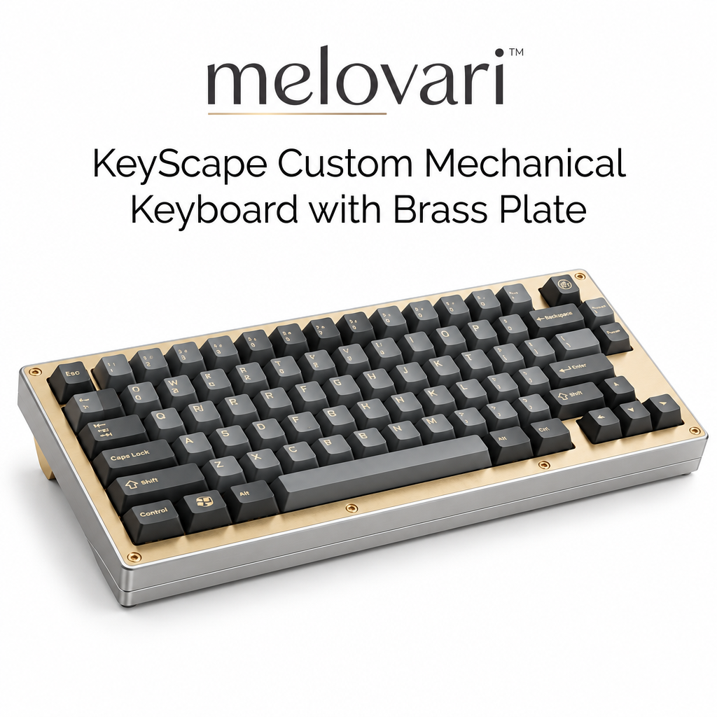 melovari™ KeyScape Custom Mechanical Keyboard with Brass Plate