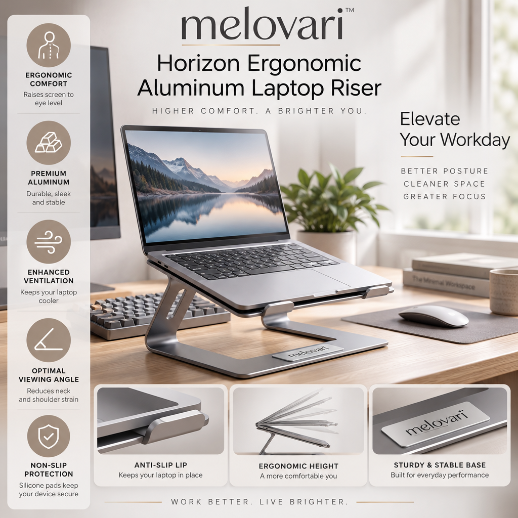 melovari™ Horizon Ergonomic Aluminum Laptop Riser