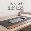 melovari™ DeskMat Ultra Soft Grain Felt & Leather Desk Pad
