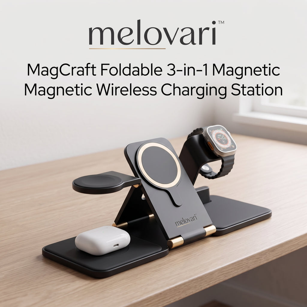 melovari™ MagCraft Foldable 3-in-1 Magnetic Wireless Charging Station