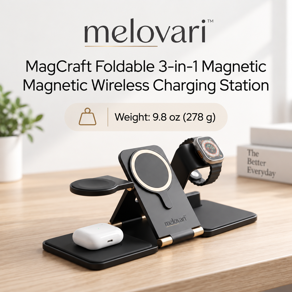 melovari™ MagCraft Foldable 3-in-1 Magnetic Wireless Charging Station