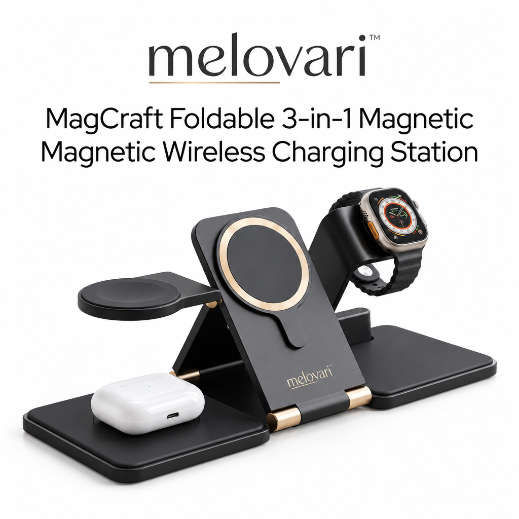 melovari™ MagCraft Foldable 3-in-1 Magnetic Wireless Charging Station