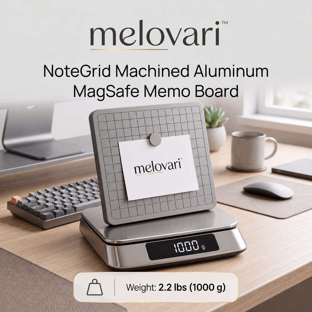 melovari™ NoteGrid Machined Aluminum MagSafe Memo Board