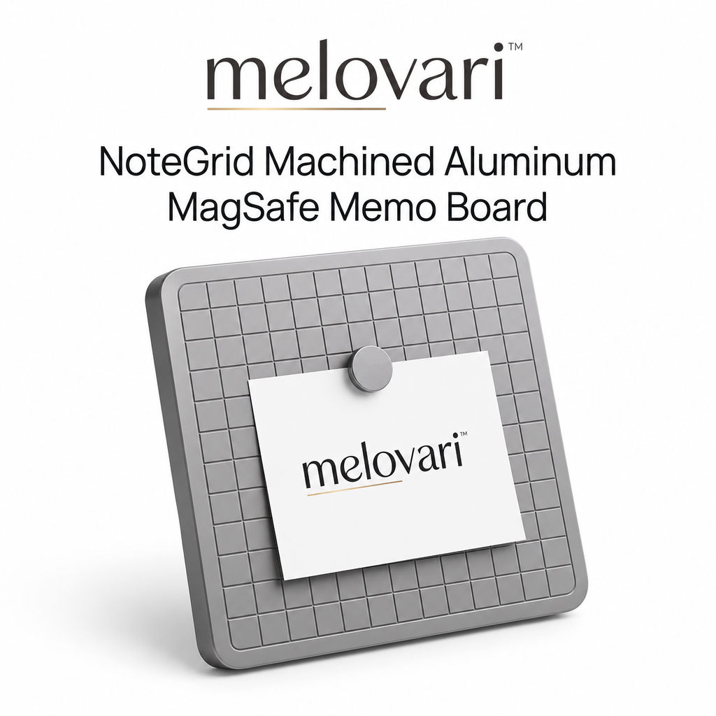 melovari™ NoteGrid Machined Aluminum MagSafe Memo Board
