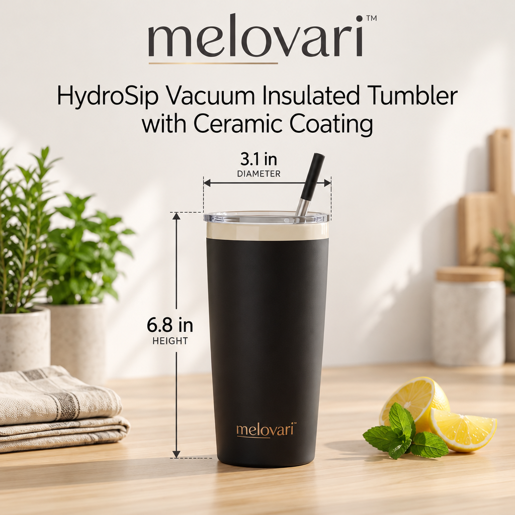 melovari™ HydroSip Vacuum Insulated Tumbler with Ceramic Coating