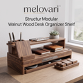 melovari™ Structur Modular Walnut Wood Desk Organizer Shelf