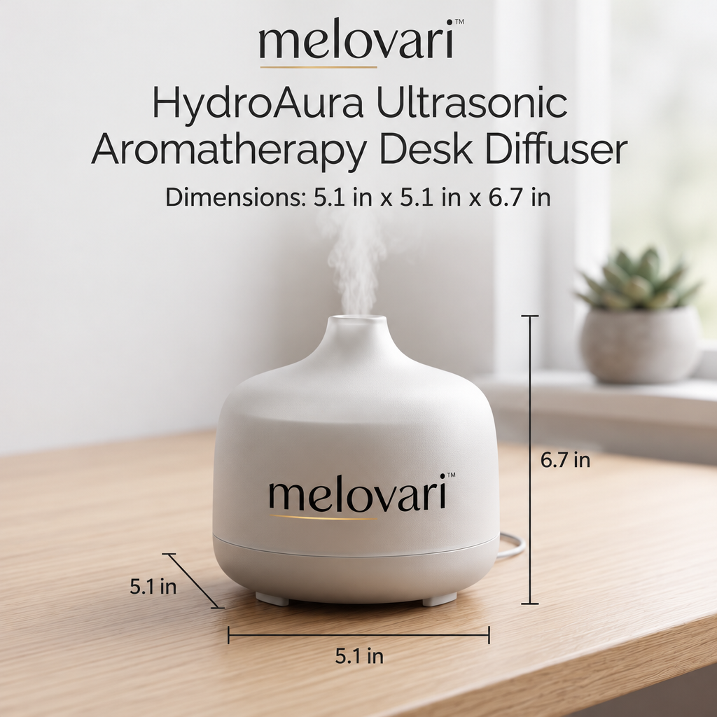melovari™ HydroAura Ultrasonic Aromatherapy Desk Diffuser