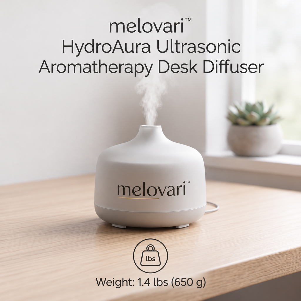 melovari™ HydroAura Ultrasonic Aromatherapy Desk Diffuser