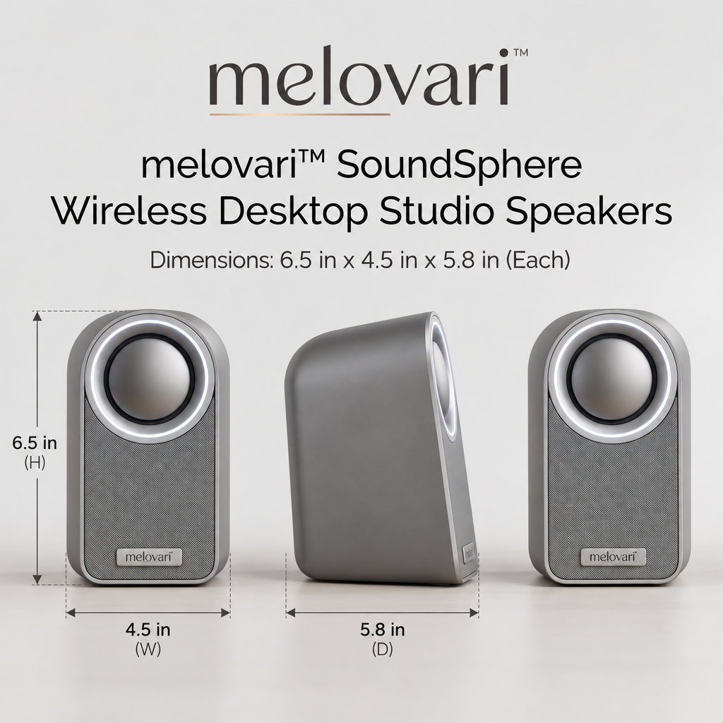 melovari™ SoundSphere Wireless Desktop Studio Speakers