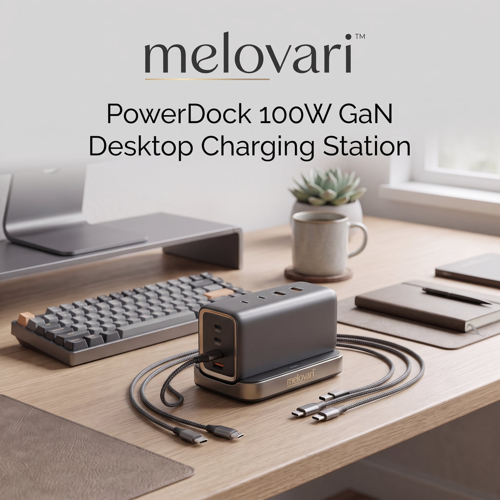 melovari™ PowerDock 100W GaN Desktop Charging Station
