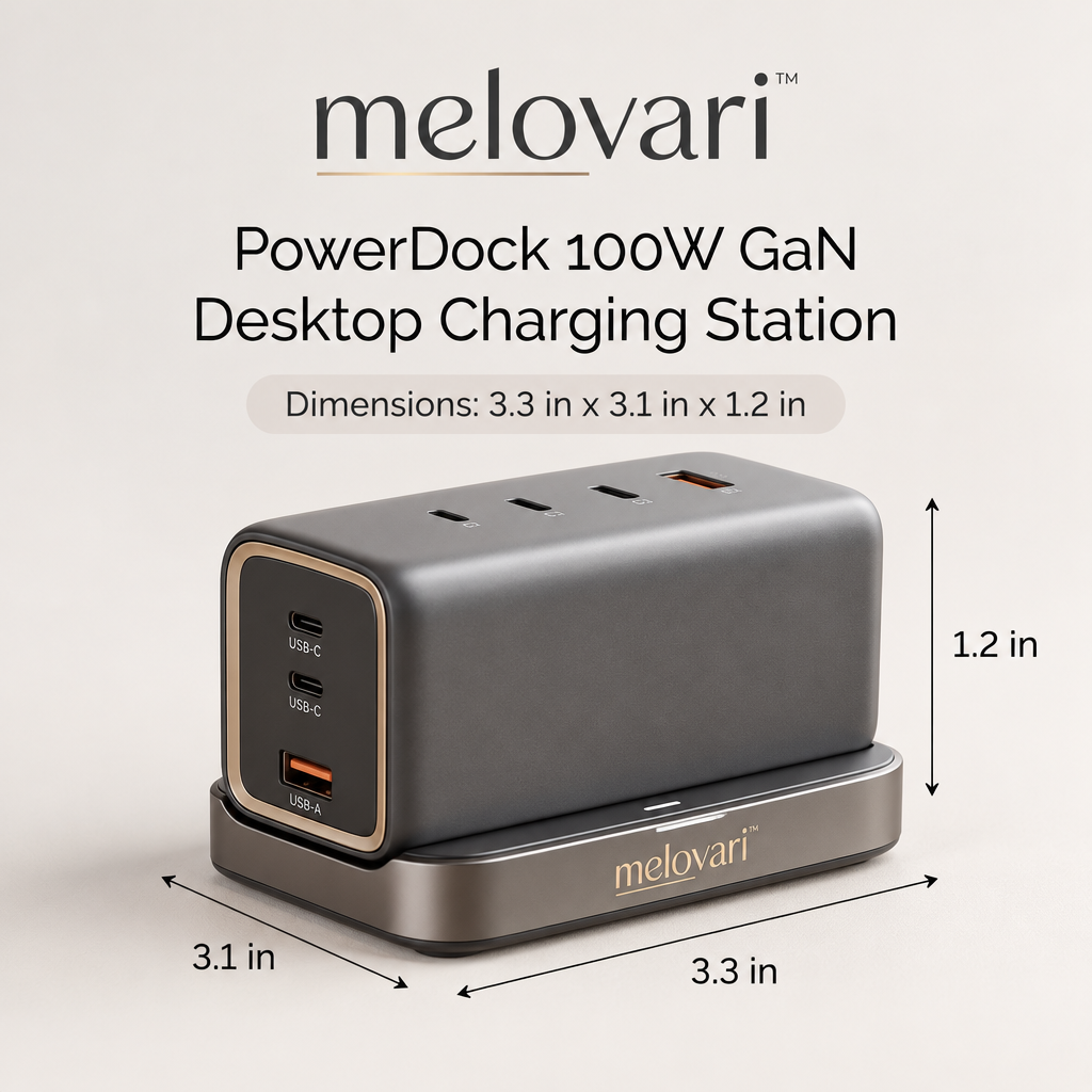 melovari™ PowerDock 100W GaN Desktop Charging Station